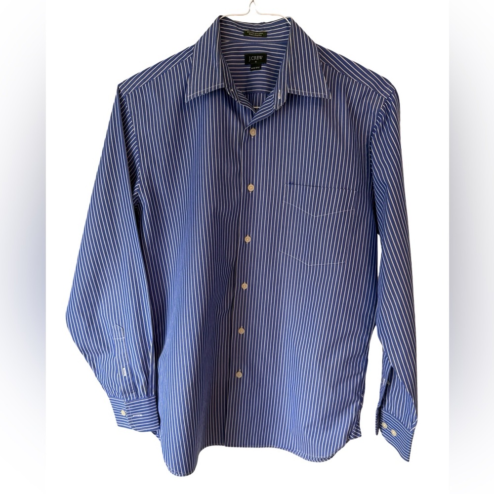 J. Crew 100% Cotton Blue Striped Men's Button Down Shirt Size M